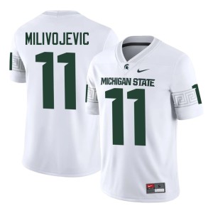 Alessio Milivojevic Men's #11 White NCAA Michigan State Spartans College Football Jerseys 237783-385