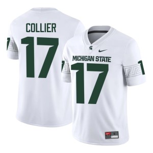 Braylon Collier White Michigan State University Men's #17 College Football Official Jerseys 651356-217