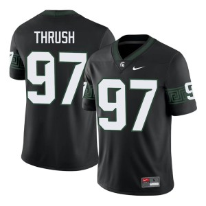 Cal Thrush College Football #97 Spartans Black High School Men Jersey 941808-776