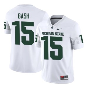 Caleb Gash #15 Stitched Men College Football MSU White Jerseys 578933-155