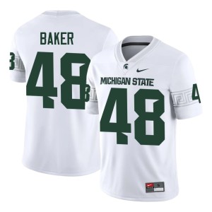 Charlie Baker Men's White College Football #48 High School MSU Jersey 441572-235