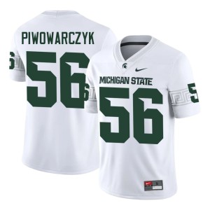 Chris Piwowarczyk Mens College Football Limited Spartans #56 White Jerseys 206404-900