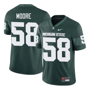 Conner Moore Mens #58 Official College Football Green MSU Spartans Jersey 944764-563