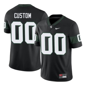 Custom MSU Spartans Mens Black Game #00 College Football Jersey msuproshop.com 714324-727