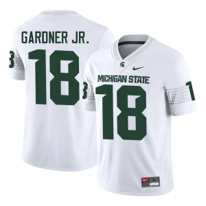 Jameel Gardner Jr. MSU Spartans Mens White #18 College Football 2026-27 Jersey 628660-415