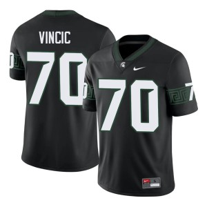 Luka Vincic #70 Player Men's Michigan State College Football Black Jersey 192206-820