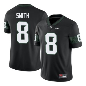 KK Smith Mens 2026-27 College Football Black Michigan State #8 Jerseys 792680-159