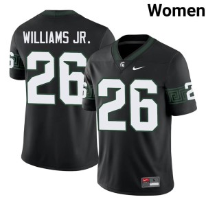 Cedric Williams Jr. College Football Michigan State Spartans #26 Women Game Black Jerseys 382679-611