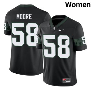 Conner Moore Women #58 Black Spartans College Football University Jerseys 316211-869