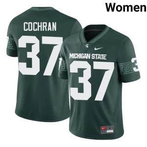 Darelle Cochran #37 College Football Women's Embroidery Green MSU Spartans Jersey 484436-675
