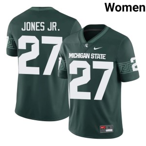 Darrin Jones Jr. Womens College Football #27 Stitched Green Michigan State University Jerseys 363686-206