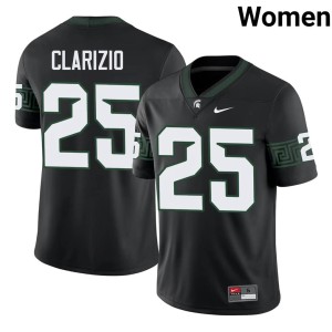 Jace Clarizio University Spartans #25 College Football Black Womens Jerseys 268434-485