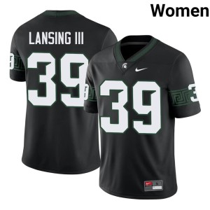 Jack Lansing III #39 Limited Michigan State Spartans College Football Womens Black Jersey 370834-753