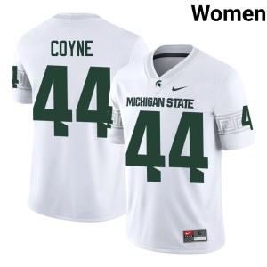 Jay Coyne Women College Football Michigan State University Spartans White #44 Stitched Jersey 704562-107
