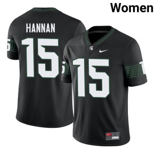 Leo Hannan Black College Football MSU Spartans Women Game #15 Jerseys 232070-408