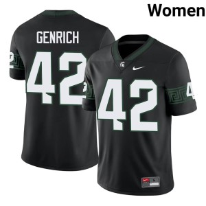 Luca Genrich Women's Black College Football Limited #42 MSU Jerseys 861906-807