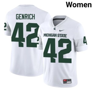 Luca Genrich College Football White Women's Michigan State University Spartans #42 NCAA Jerseys 427910-420