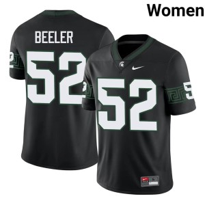 Mikeshun Beeler College Football Black Game Women's Spartans #52 Jerseys 385412-183