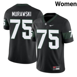 Ben Murawski Women College Football Black High School MSU Spartans #75 Jerseys 622765-896