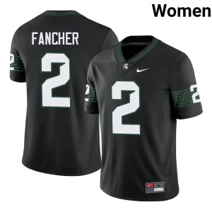 Cam Fancher #2 College Football NCAA Black Michigan State Spartans Women Jerseys 213425-664