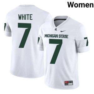 Cody White MSU Spartans College Football #7 Women Player White Jersey 592187-501
