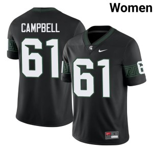 Collin Campbell #61 Black College Football Replica Michigan State Spartans Womens Jersey 758777-719