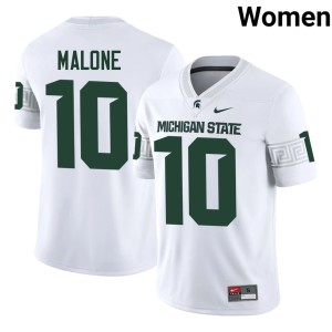 DiMari Malone College Football MSU Spartans #10 White Womens 2026-27 Jersey 614103-628