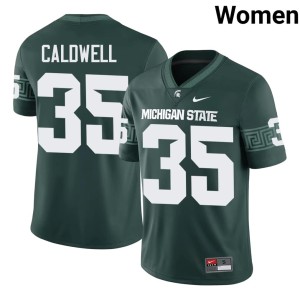 Eliyjah Caldwell Green College Football High School #35 Womens Michigan State University Spartans Jerseys 599543-575