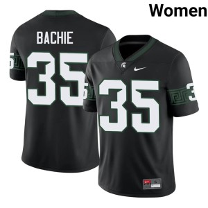 Joe Bachie Women #35 Black Game College Football Michigan State Jerseys 545837-842