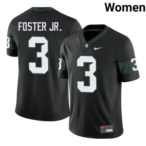 Montorie Foster Jr. College Football Women Michigan State #3 2026 Black Jerseys 694185-216