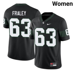 Trent Fraley MSU Spartans #63 Black Stitched College Football Womens Jersey 946814-662