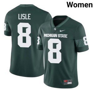 Trey Lisle Replica Michigan State Spartans Women's #8 College Football Green Jersey 962411-973