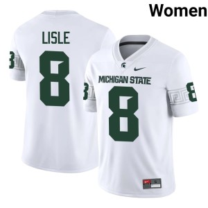 Trey Lisle MSU High School #8 College Football White Womens Jerseys 411123-748