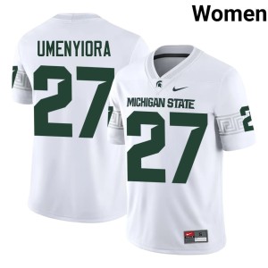 Truth Umenyiora #27 College Football Alumni White Women Michigan State University Spartans Jersey 383399-258