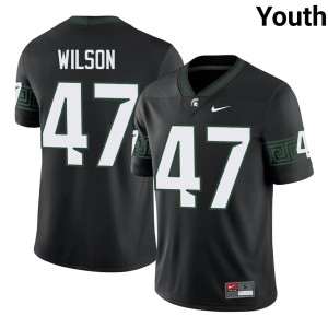 Jaxson Wilson College Football MSU Spartans Youth #47 Black University Jersey 543043-843