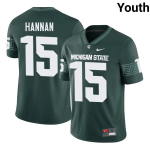 Leo Hannan Michigan State #15 College Football Green Youth Embroidery Jersey 940385-326