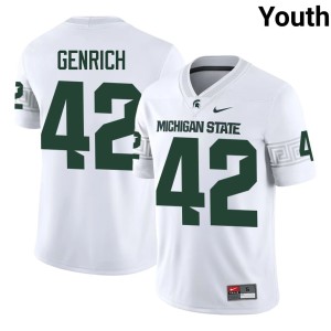 Luca Genrich College Football Youth White Michigan State Game #42 Jerseys 801955-368