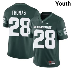 Brayden Thomas College Football Green Youth MSU Spartans Stitched #28 Jersey 480415-187