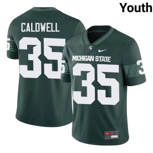 Eliyjah Caldwell MSU Spartans Youth College Football #35 Game Green Jersey 557670-656