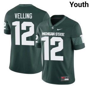 Jack Velling College Football Youth 2026 MSU Spartans Green #12 Jerseys 915093-250