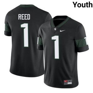 Jayden Reed College Football Black Youth University #1 Spartans Jersey 314435-383