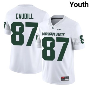 Joe Caudill White #87 2026 Youth College Football Michigan State University Jerseys 385065-560