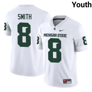 KK Smith Youth White Michigan State University College Football #8 Alumni Jersey 554784-390