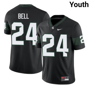 Le'Veon Bell Youth Black #24 College Football MSU Replica Jersey 882151-178