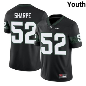 Nick Sharpe MSU Spartans #52 Black Official Youth College Football Jerseys 659206-432