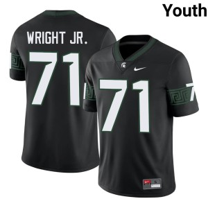 Robert Wright Jr. College Football 2026-27 Youth #71 Black Michigan State Spartans Jerseys 183874-274