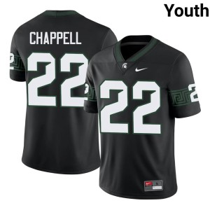 Tyran Chappell Black NCAA College Football Youth #22 MSU Jersey 782462-589
